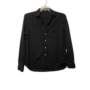 Frank & Eileen Linesman Black Button Down Shirt Women's Small